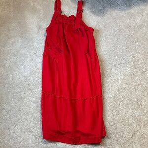Red Sleeveless Dress with Adjustable Straps